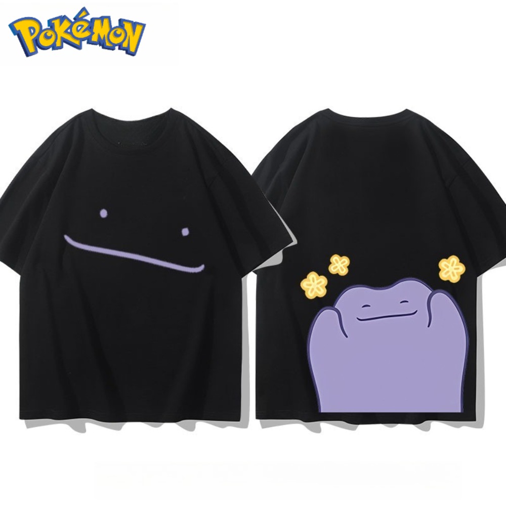 Anime Merchandise Shop - Pokémon Ditto Voor- en Achterbedrukt T-shirt